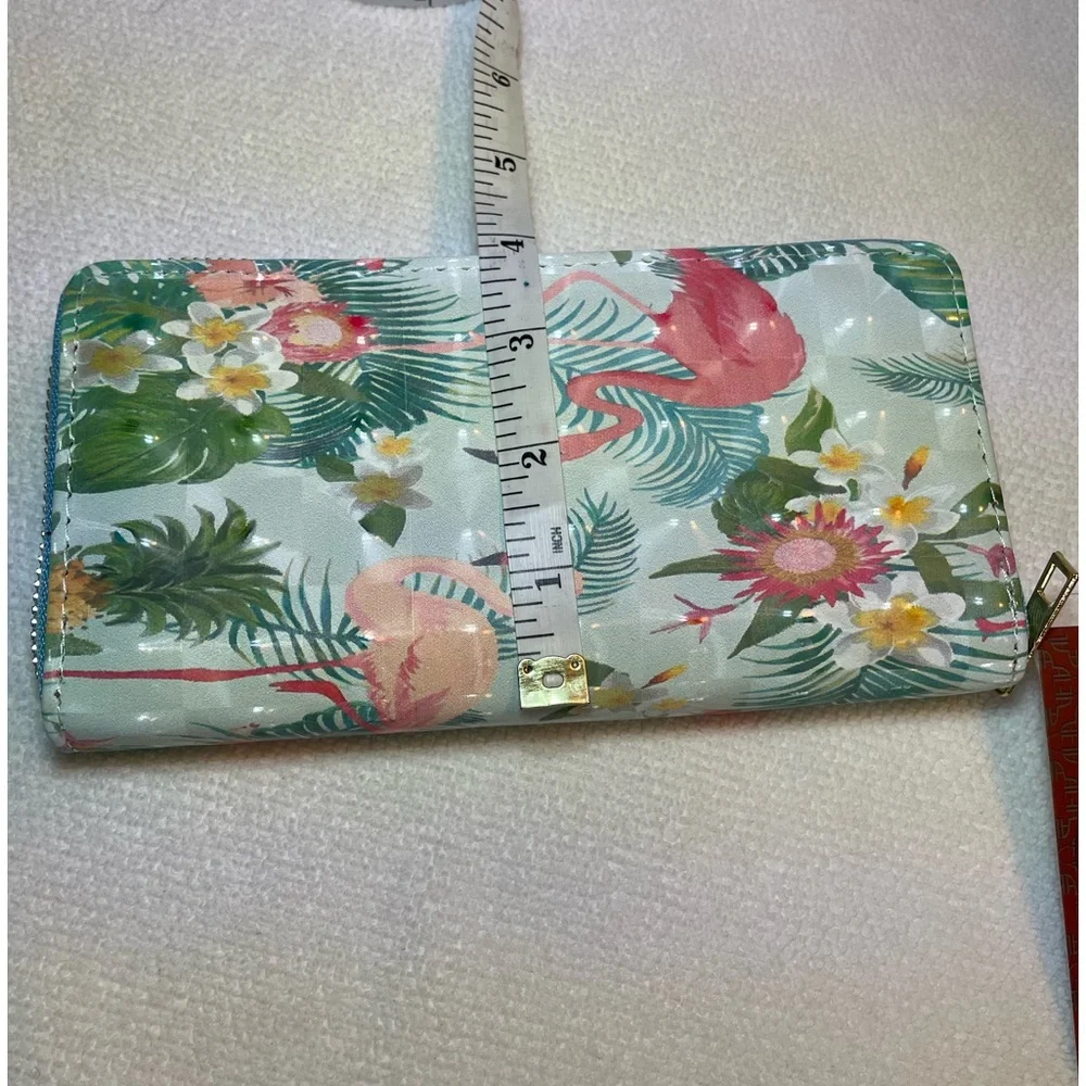 Alfa Bags Flamingo Print Wallet. Zipper Closure. NWT - Picture 9 of 13